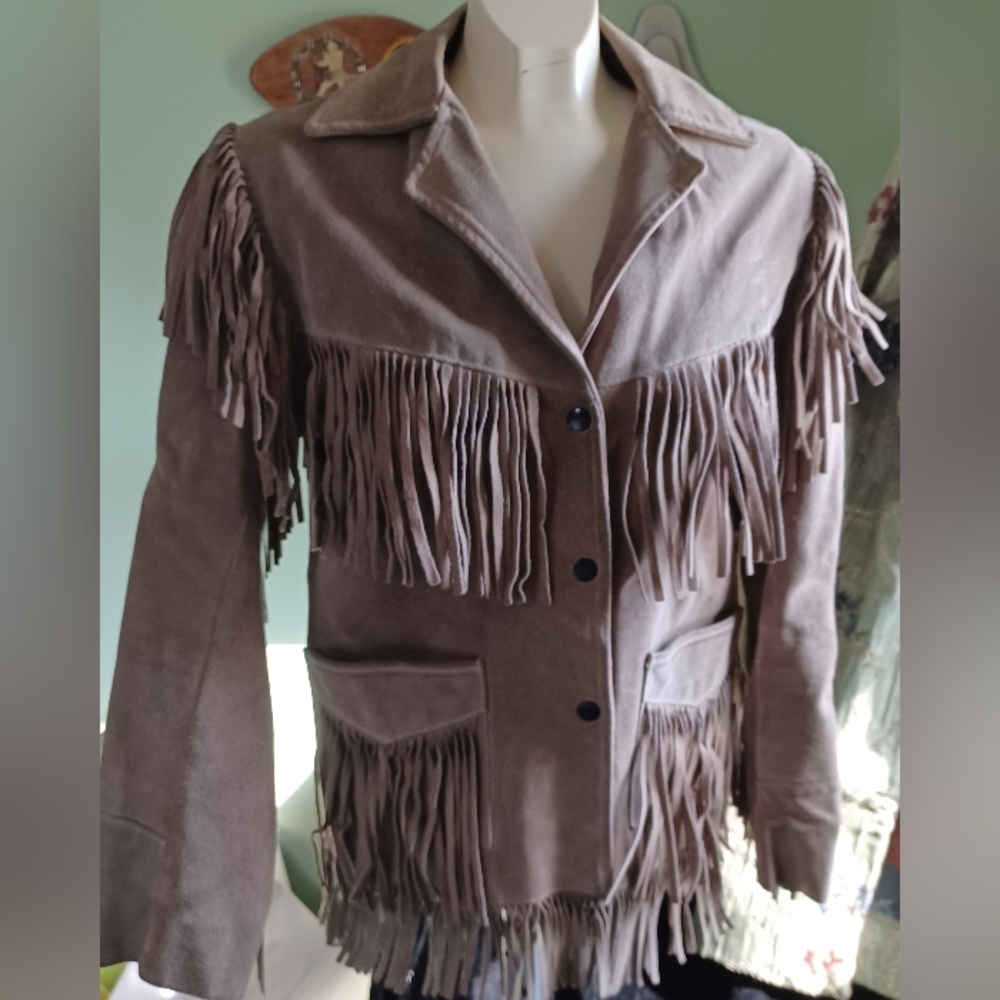 Ladies fringe coat 34/36